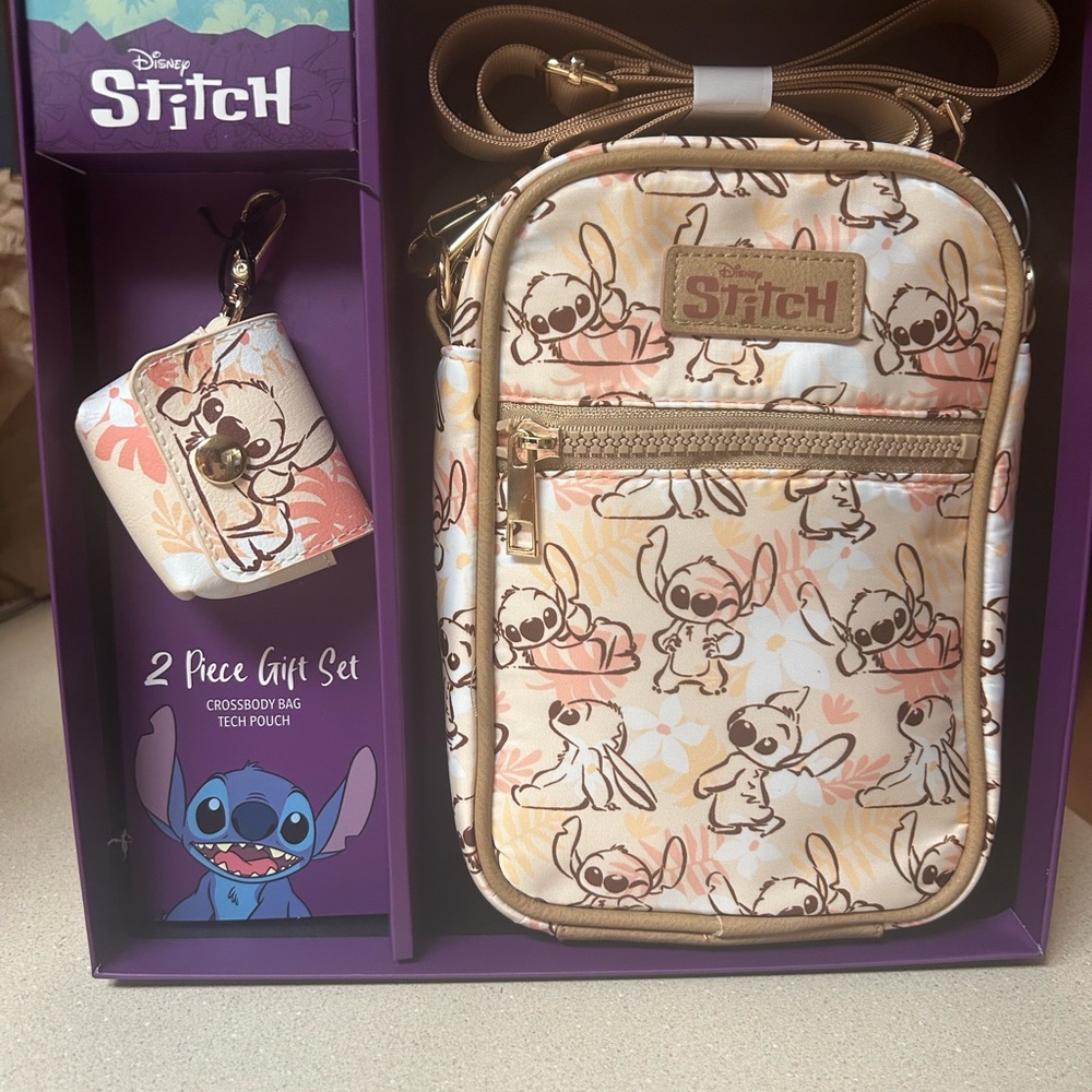 Disney Stitch 2piece gift set (crossbody & tech pouch), New without tag